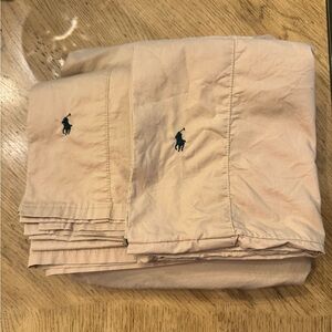 Ralph Lauren Tan Cotton Twin Sheet Set